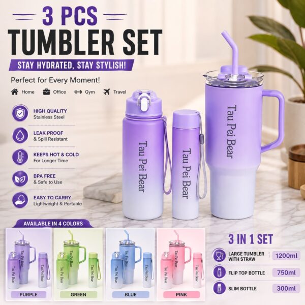 Tumbler bottle set 3pc