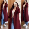 Cross pocket long coat