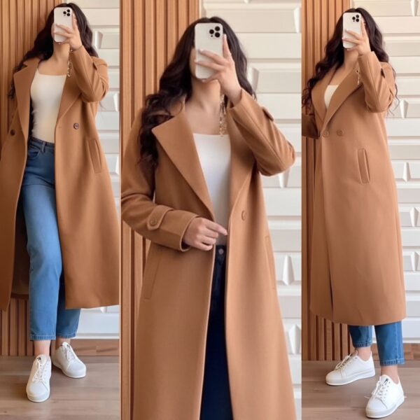 Cross pocket long coat