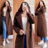 Cross pocket long coat