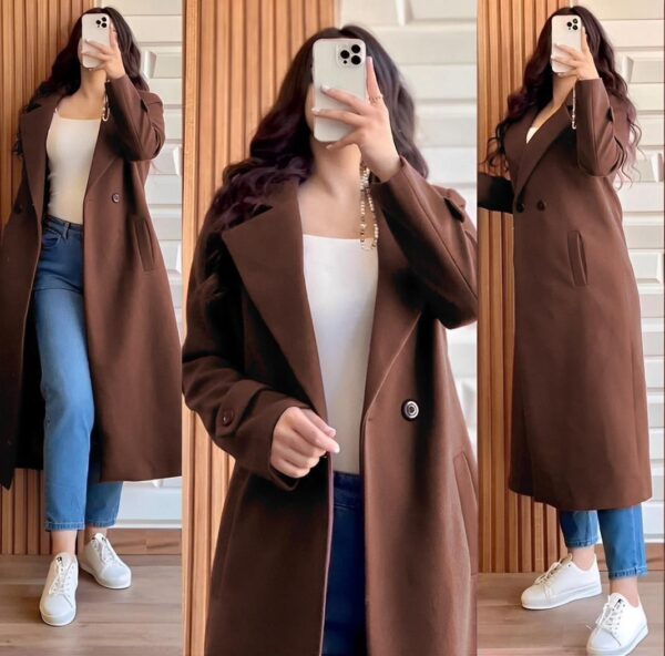 Cross pocket long coat