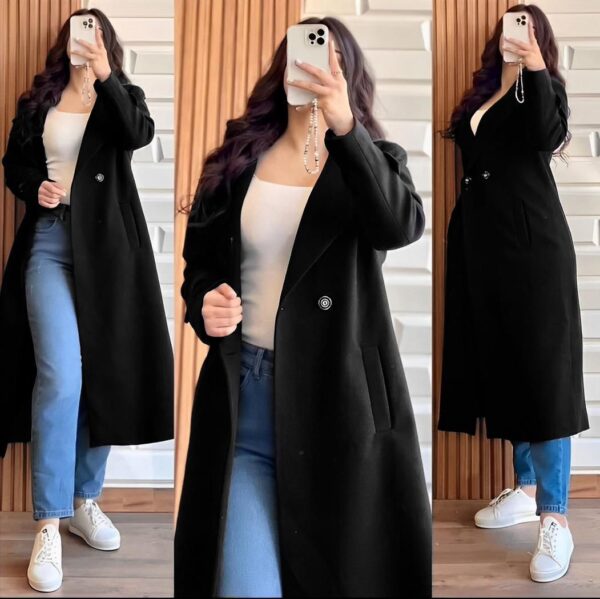 Cross pocket long coat