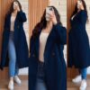 Cross pocket long coat