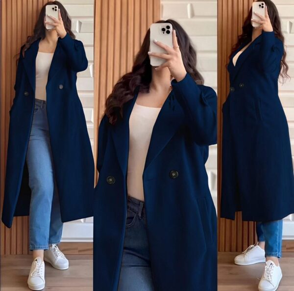 Cross pocket long coat