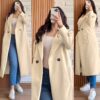 Cross pocket long coat