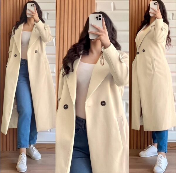 Cross pocket long coat