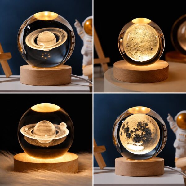 3D Crystal Planet Night Lamp